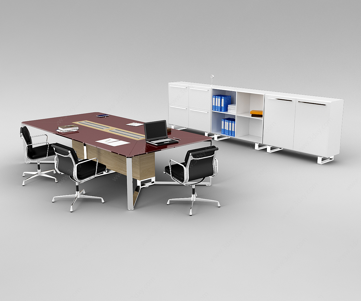 会议室办公桌椅家具组合3D模型