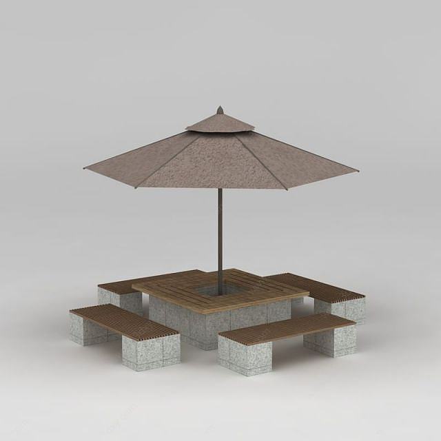 公园遮阳伞太阳伞3D模型