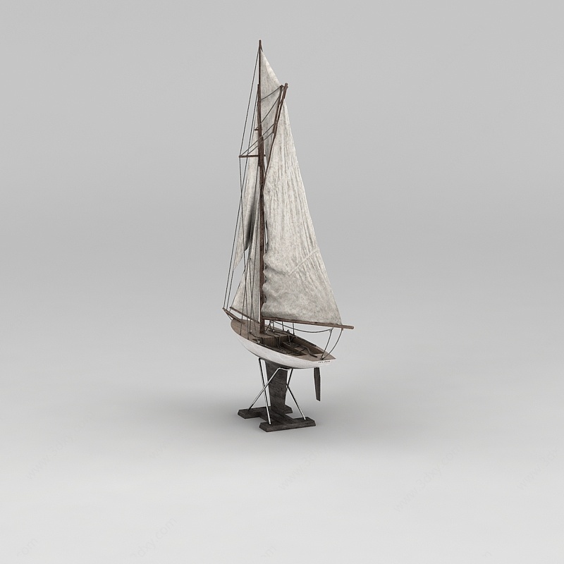 帆船摆件3D模型