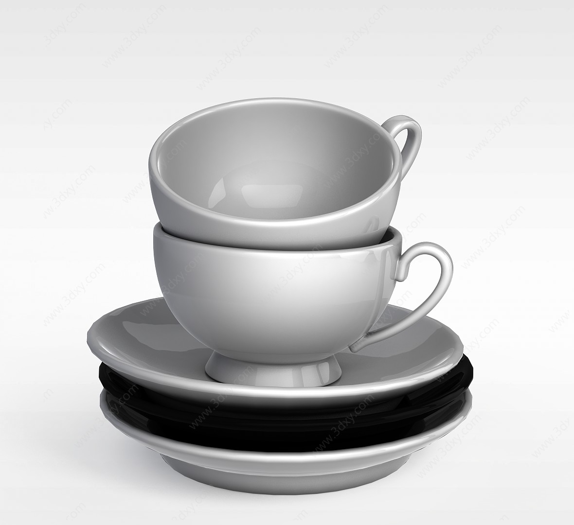 陶瓷咖啡杯子碟子3D模型