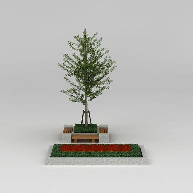 行道树银杏树3D模型