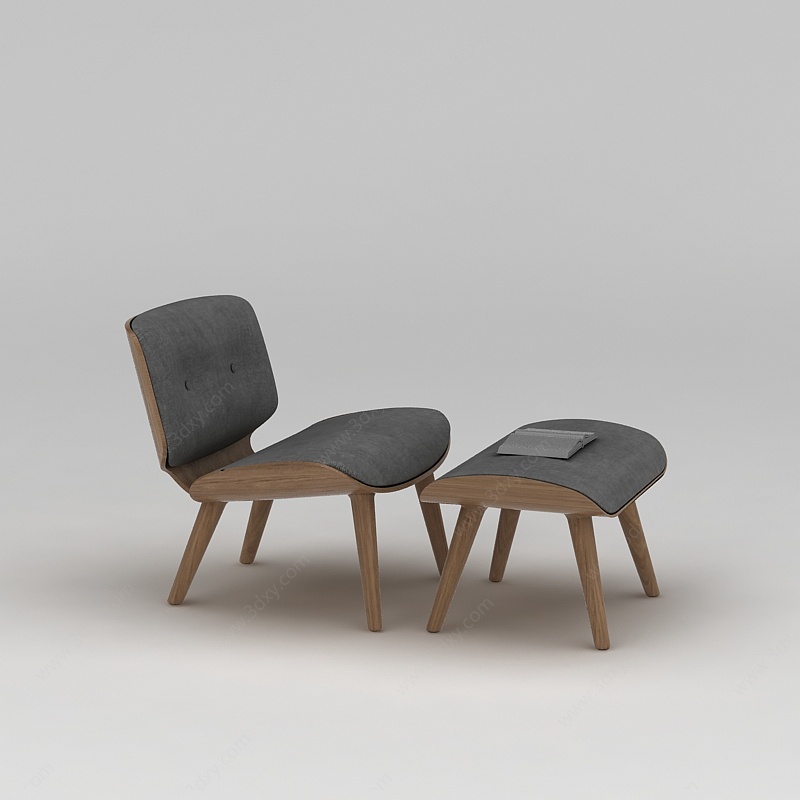 时尚脚蹬休闲沙发椅3D模型