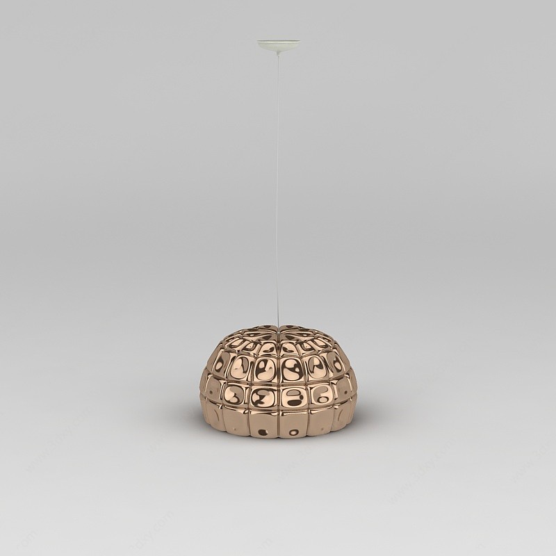 现代金铜色吊灯3D模型