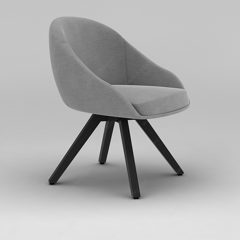 北欧灰色休闲沙发椅3D模型