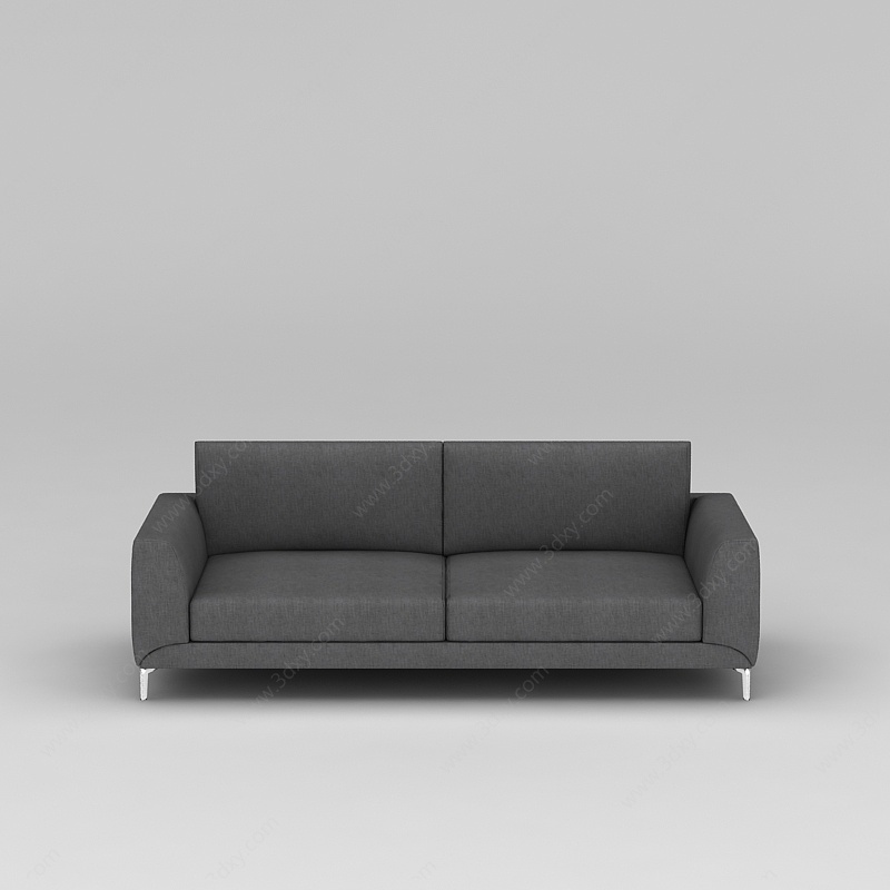 中式灰色布艺沙发3D模型