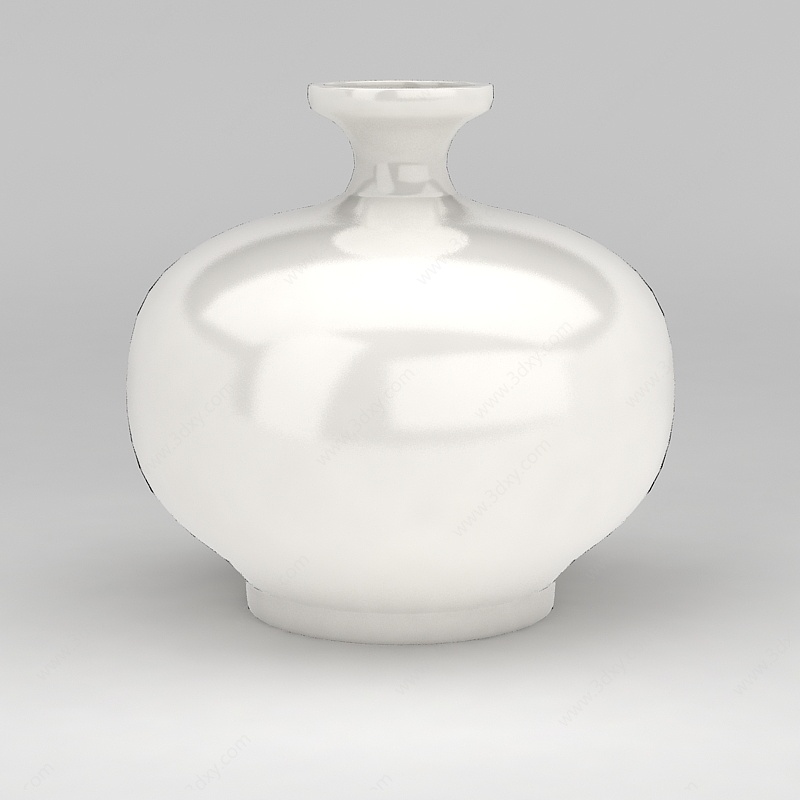 白色陶瓷大肚瓶3D模型