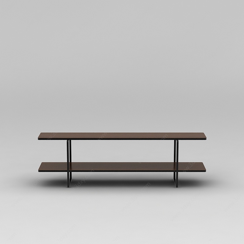 现代实木长桌子3D模型