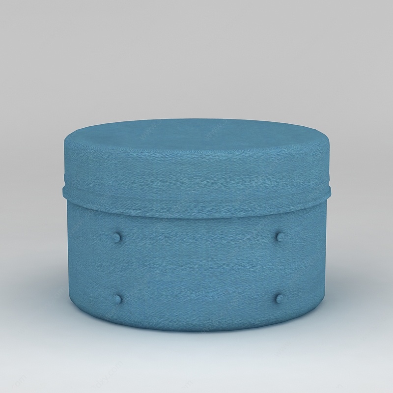 时尚蓝色沙发凳3D模型