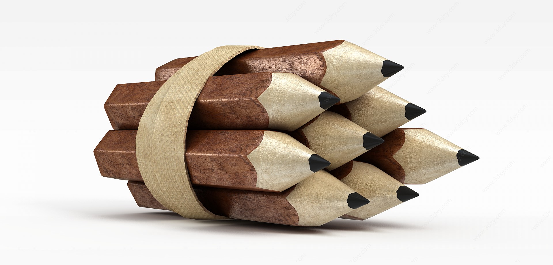 木质铅笔3D模型