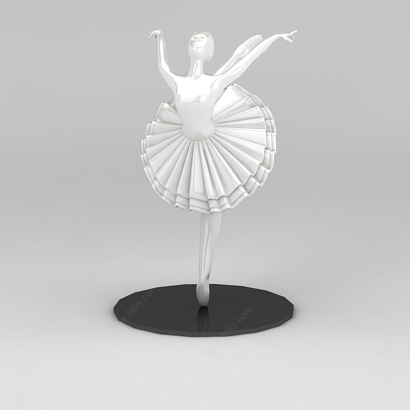 陶瓷芭蕾女孩摆件3D模型