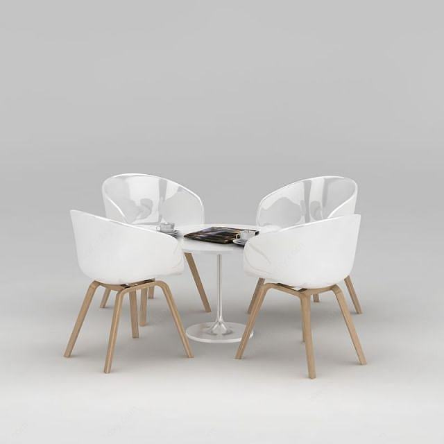 下午茶餐桌椅3D模型
