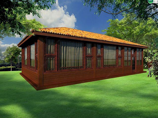单层木屋别墅3D模型