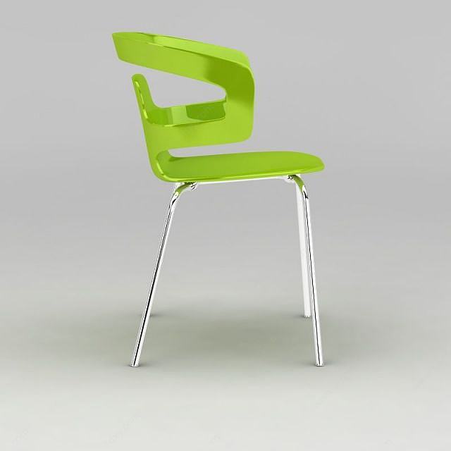 现代简约绿色塑料椅子3D模型