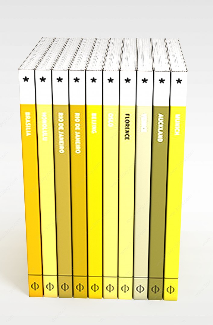 黄色系列书册3D模型