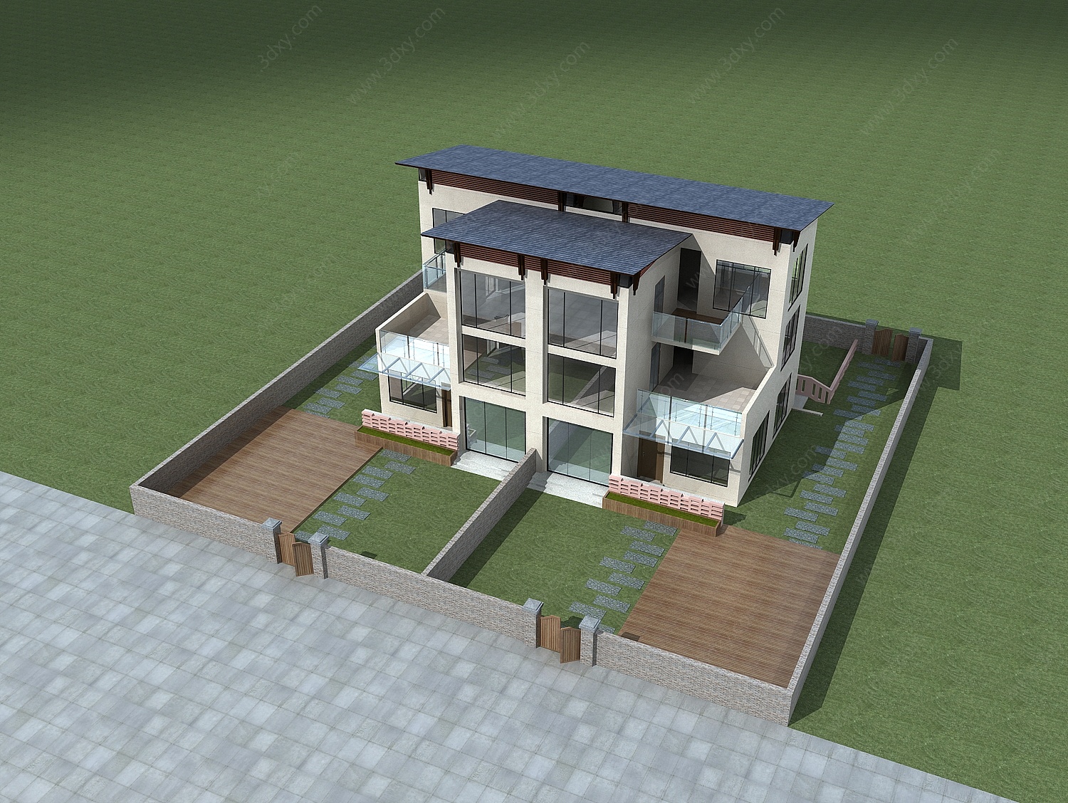现代三层小别墅3D模型