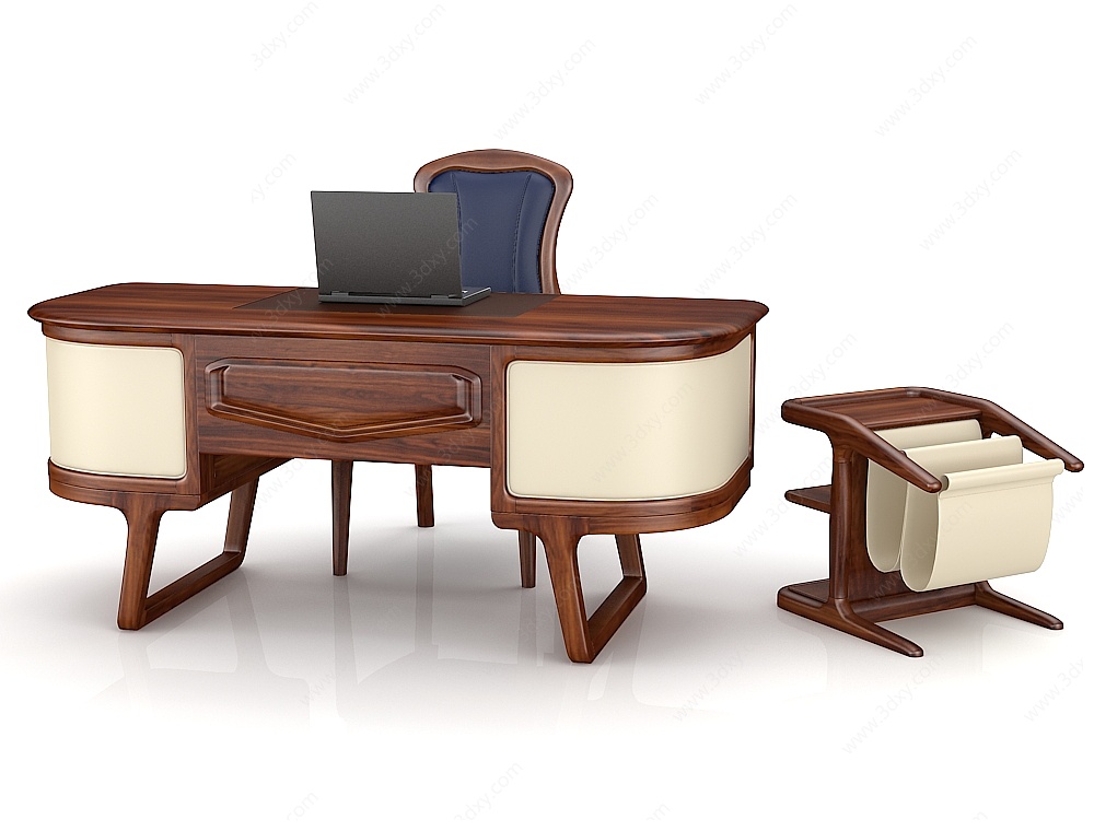 经理办公桌椅3D模型