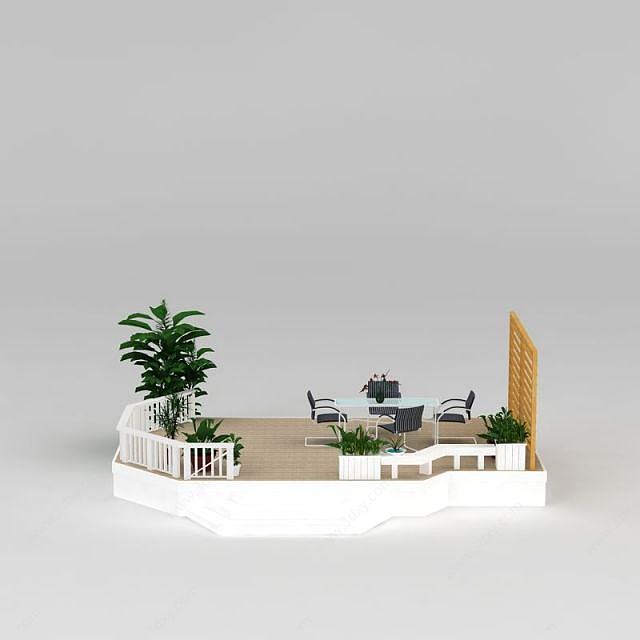 私家庭院花园3D模型
