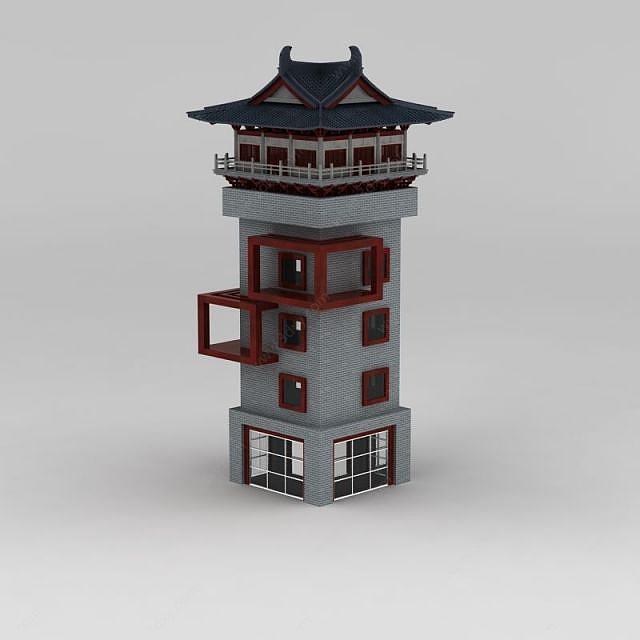 古建筑碉楼3D模型