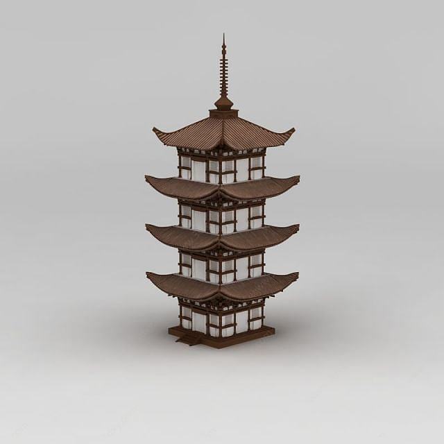 中式木塔3D模型
