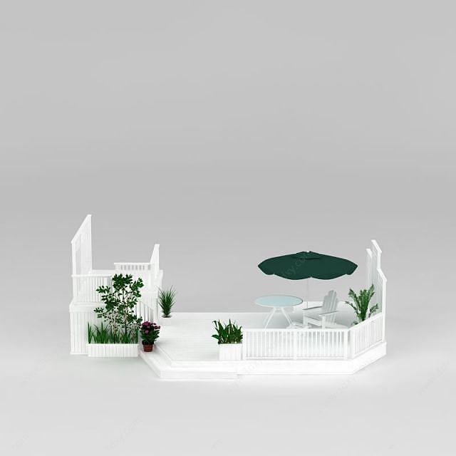 欧式别墅花园3D模型