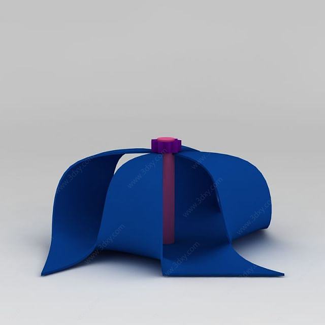 蓝色风车3D模型