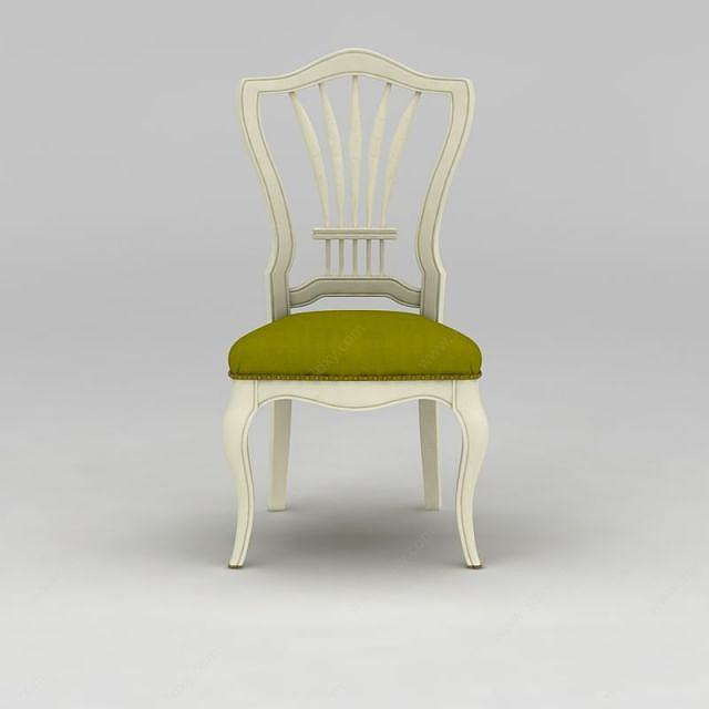 简约欧式无扶手餐椅3D模型