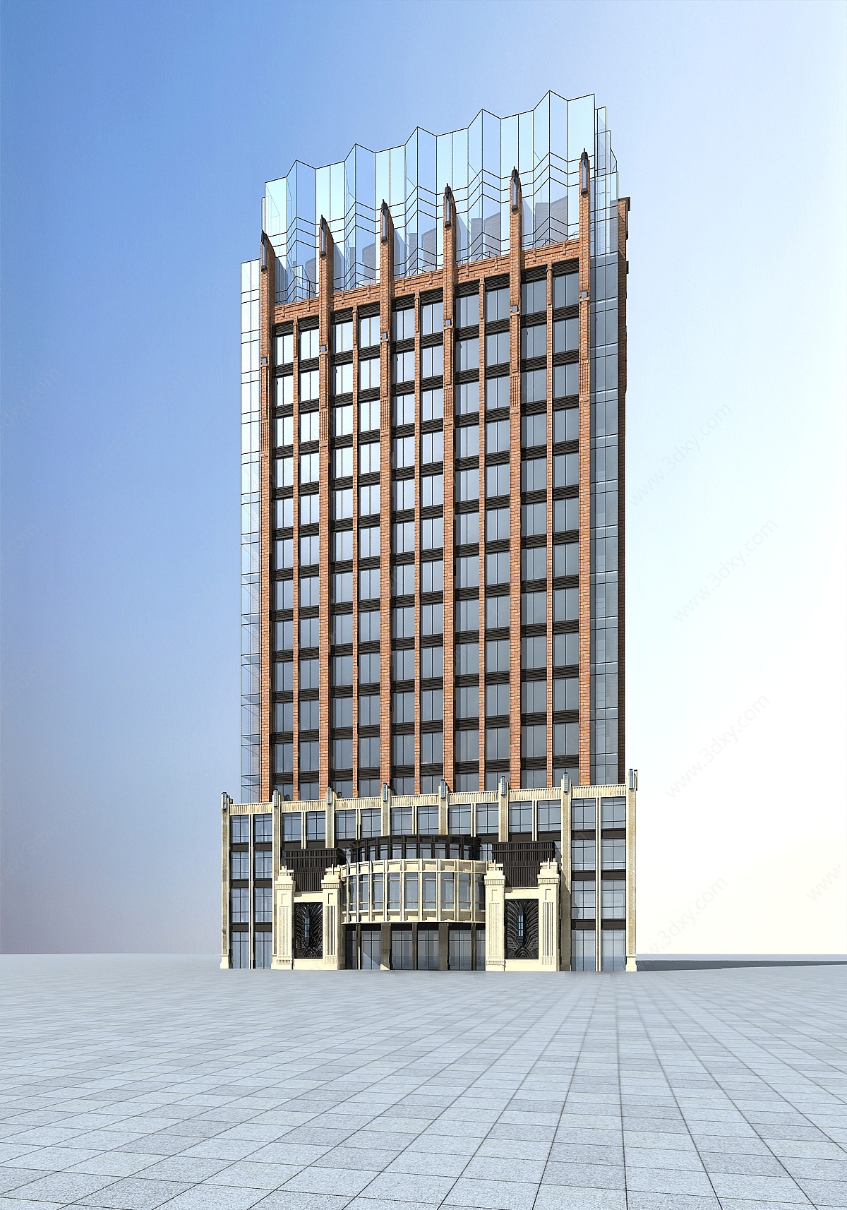 现代高层酒店3D模型