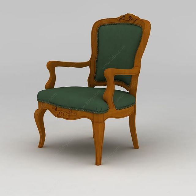 美式风格实木椅子3D模型