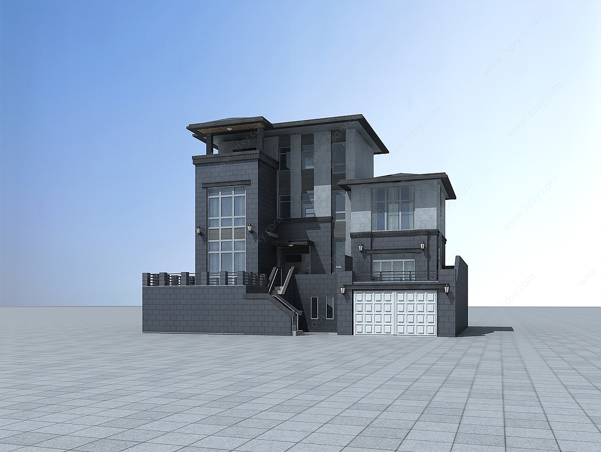 现代经济型别墅3D模型