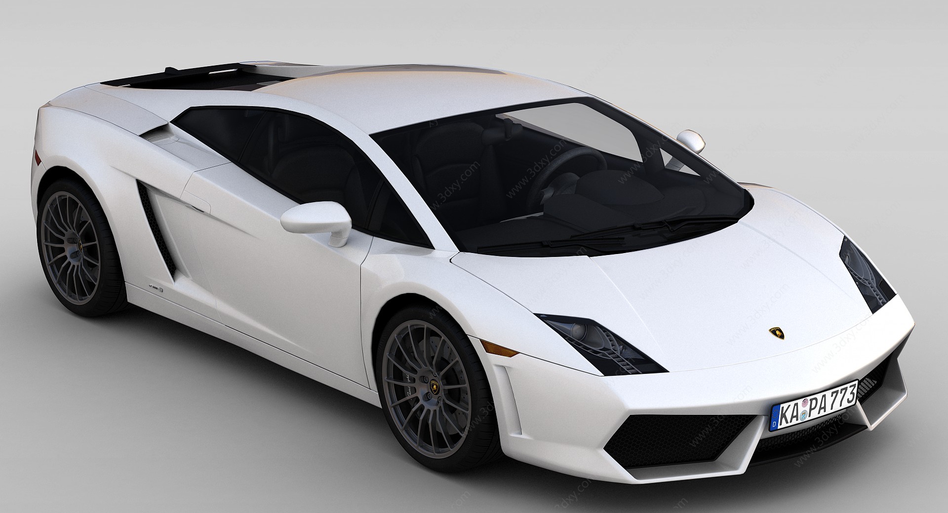 白色跑车3D模型