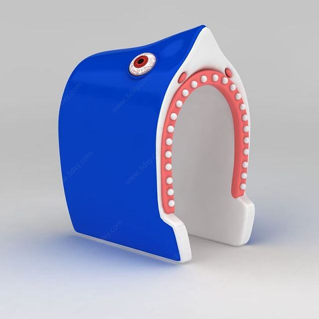 海洋主题乐园鲨鱼门头3D模型