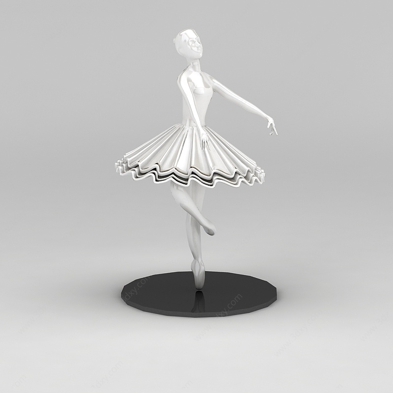 芭蕾女孩陶瓷摆件3D模型