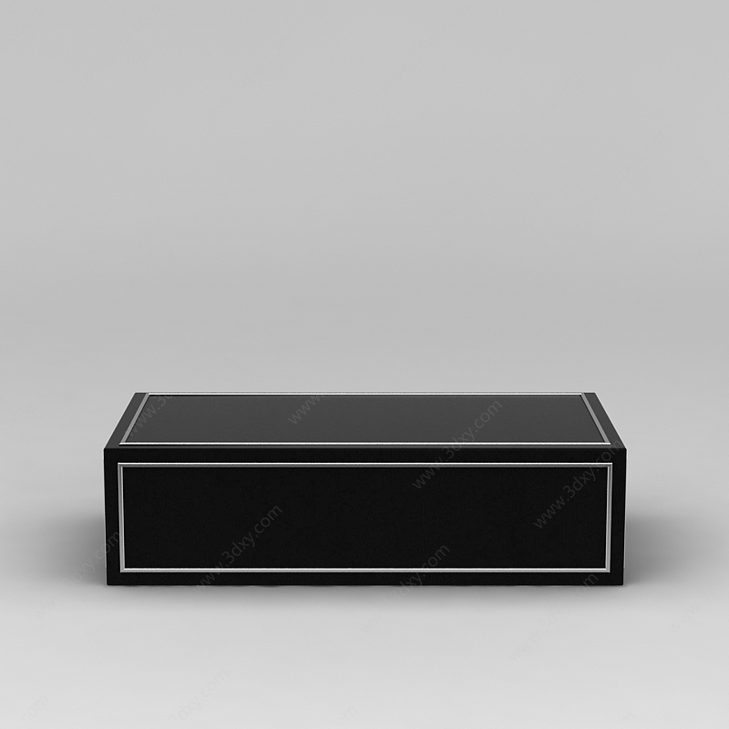 黑色实木电视柜3D模型