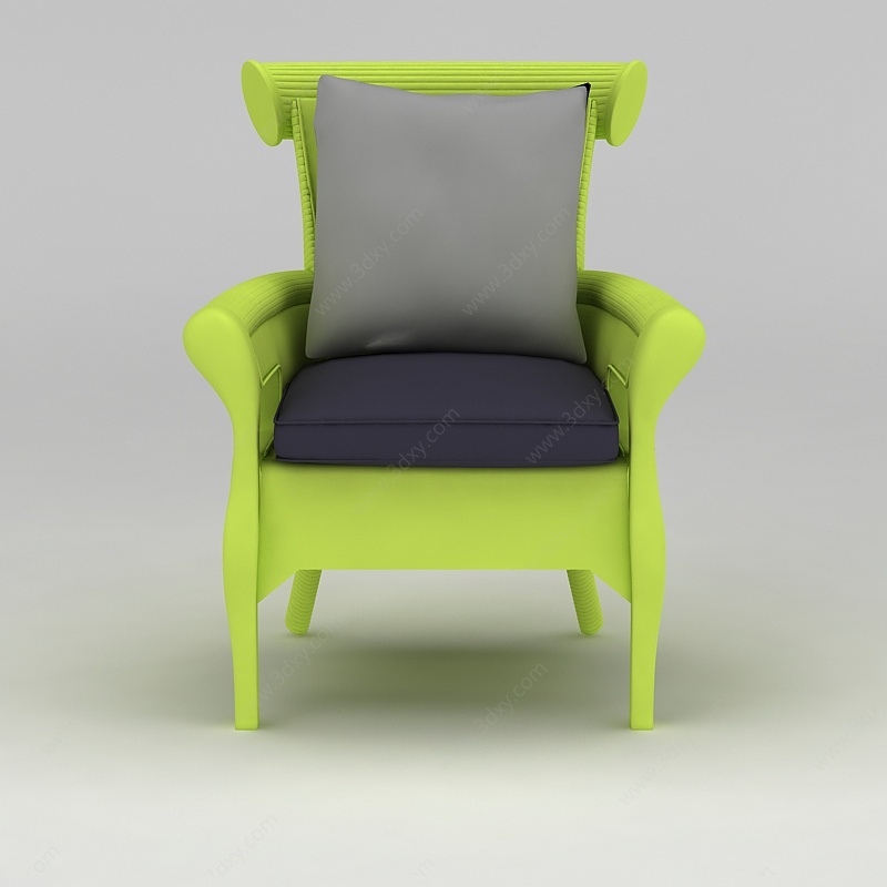 荧光绿休闲椅子3D模型