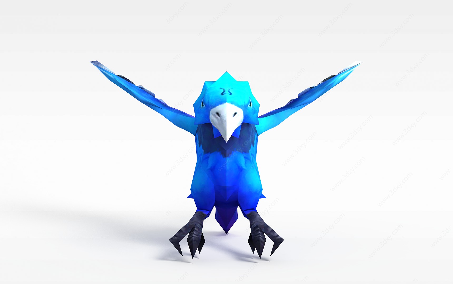游戏素材蓝色飞鹰3D模型