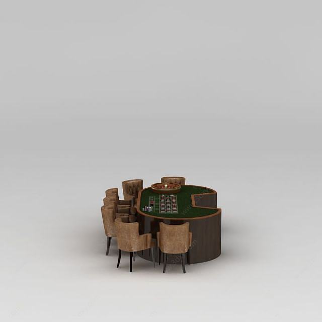 扑克牌桌3D模型