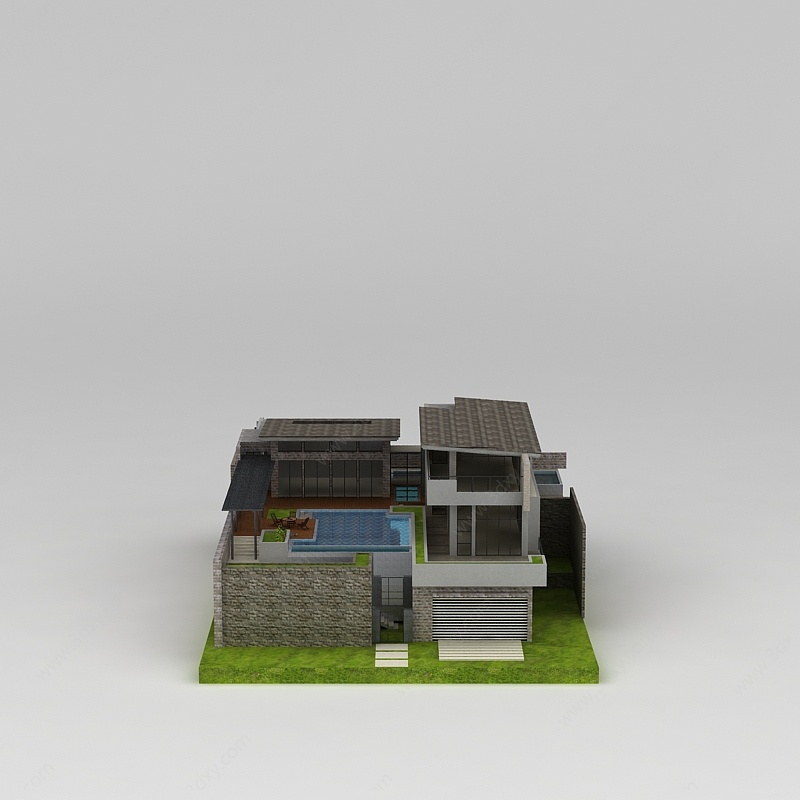 青砖别墅3D模型