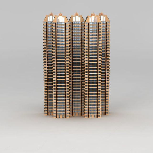 小区高层建筑3D模型