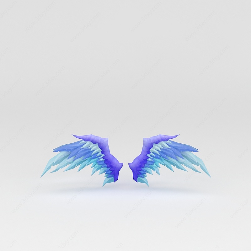 蓝色翅膀游戏装备3D模型