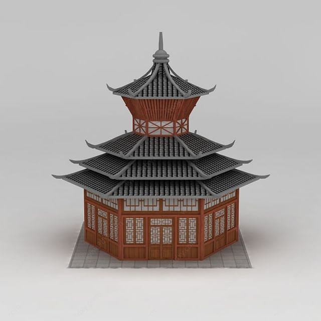 古建塔楼3D模型