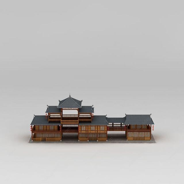 中国古建筑商铺3D模型