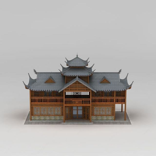 古建酒馆3D模型