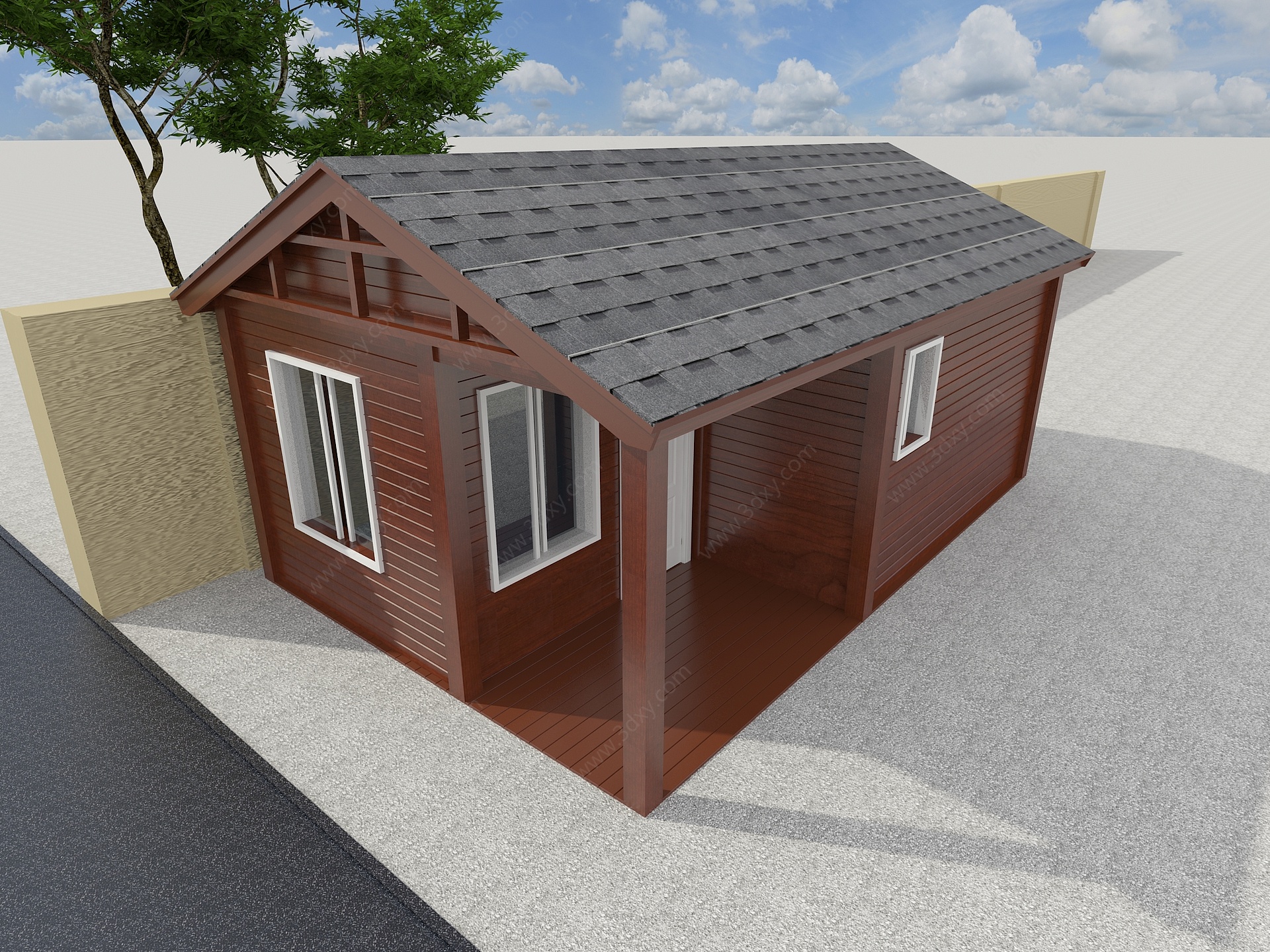 门卫室木屋3D模型