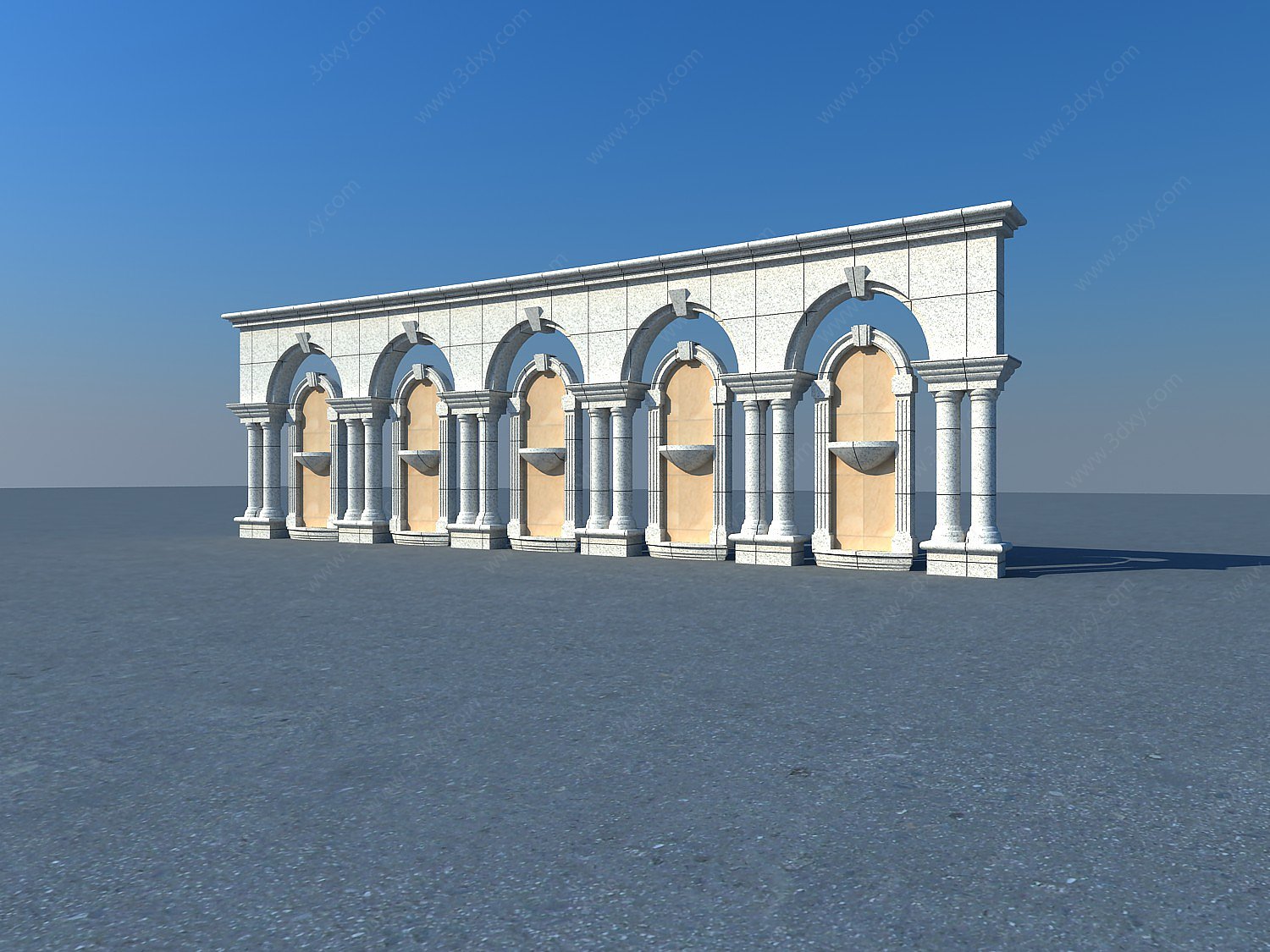 欧式建筑景观墙3D模型
