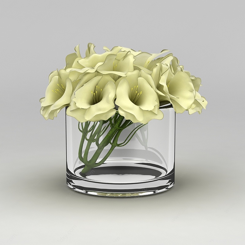 玻璃杯花3D模型