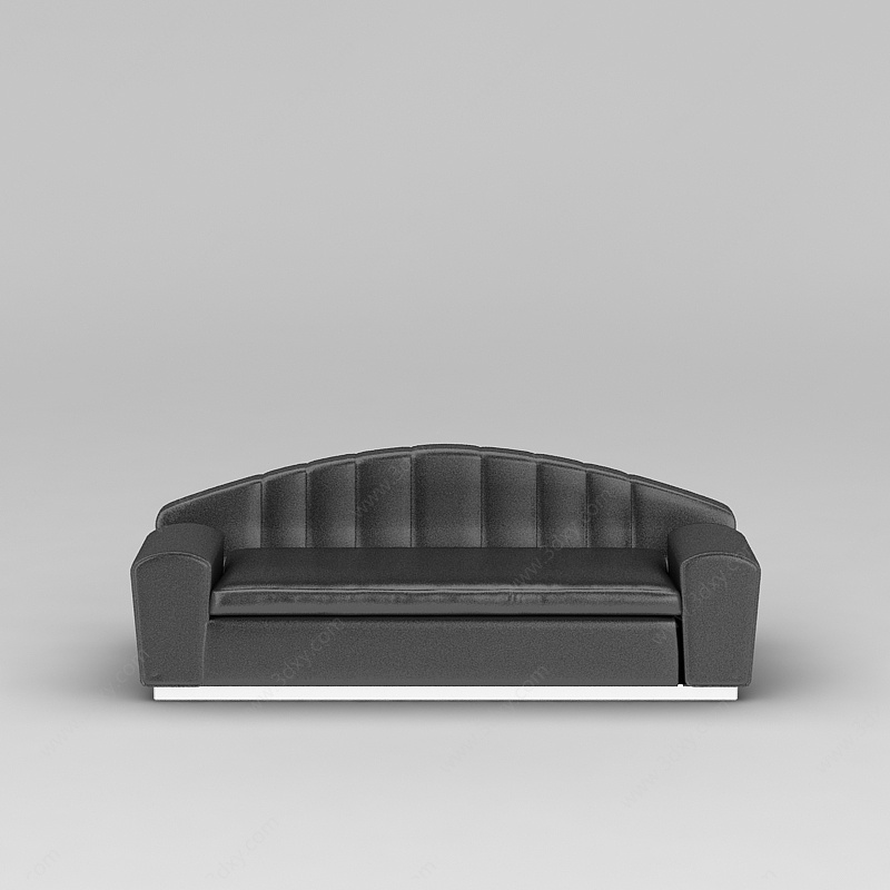 黑色长沙发3D模型