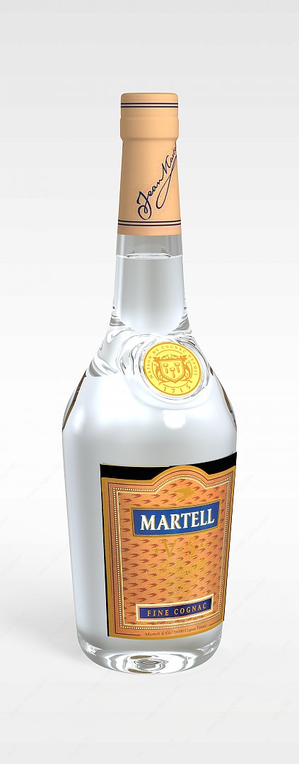 马爹利酒3D模型