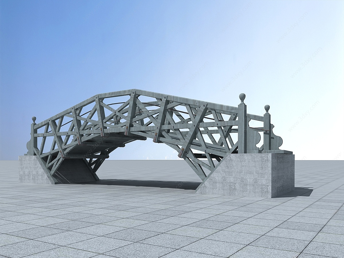 朴实的钢架桥3D模型