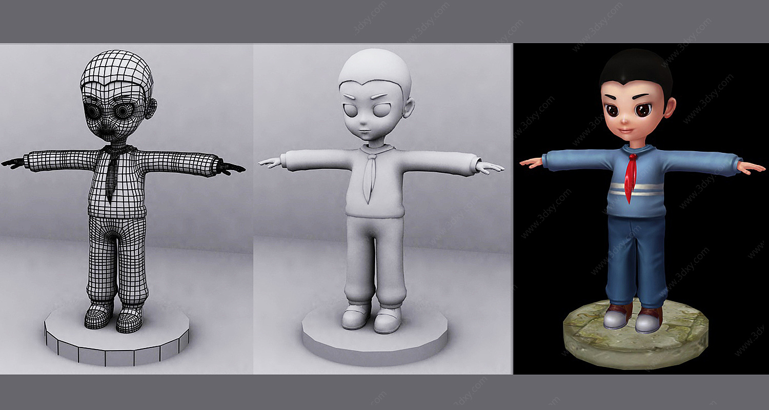 小男孩人物动画3D模型