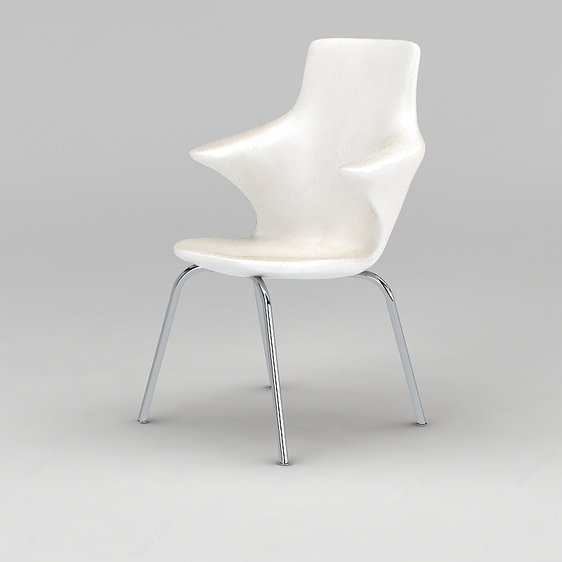 米白色时尚创意椅子3D模型